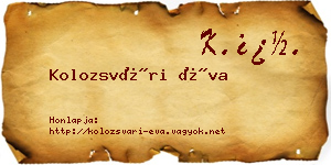 Kolozsvári Éva névjegykártya
