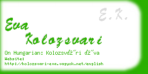 eva kolozsvari business card